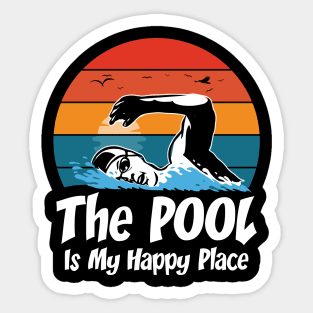 The Pool is My Happy Place - Swimming Sticker